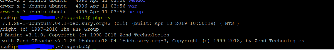 to check php version in ubuntu screenshot